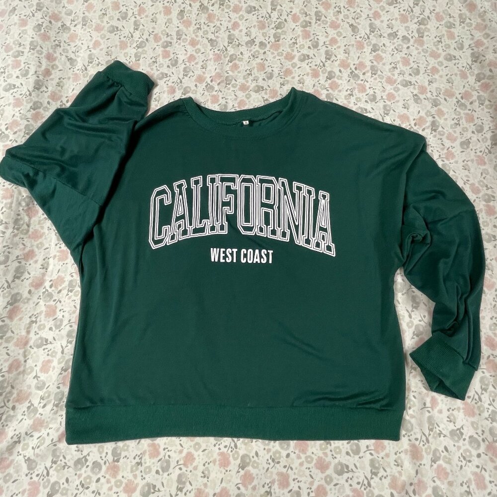 "California West Coast" crew neck lightweight sweatshirt - Junior / Women's